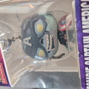Funko × Marvel What If...? Zombie Captain America Pocket POP Keychain - Blue.